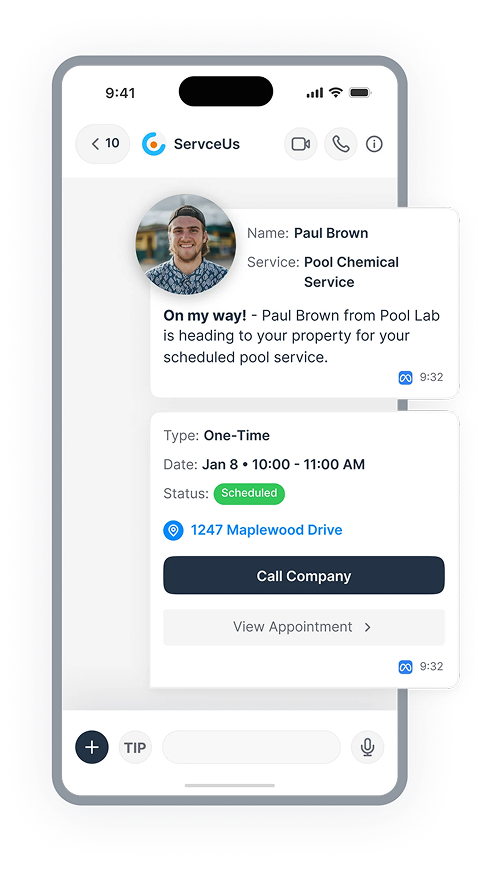 Say On my way — customer notification